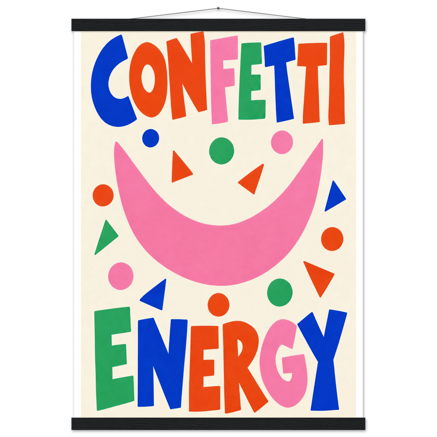 CONFETTI ENERGY, magnetic hanger, black wall hanger