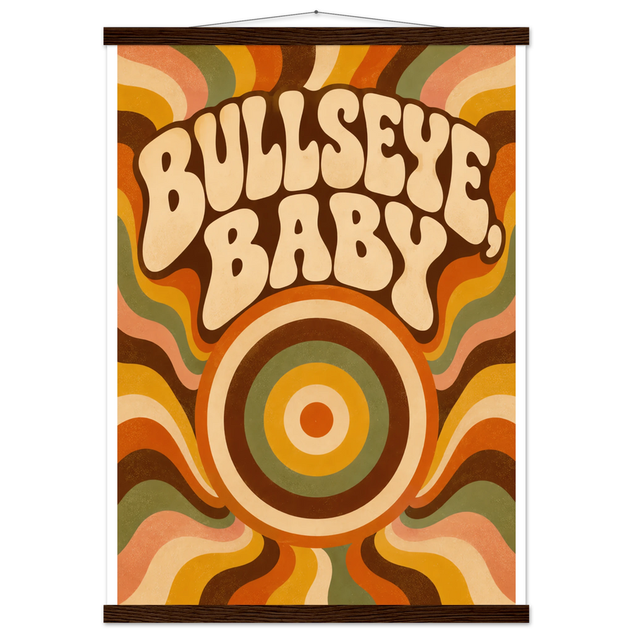 BULLSEYE, BABY, magnetic hanger, dark wood wall hanger