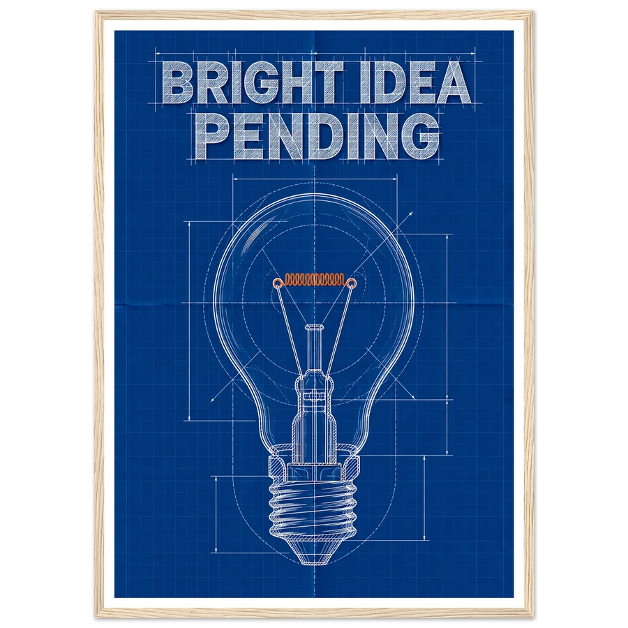 BRIGHT IDEA PENDING, wooden frame, wood frame