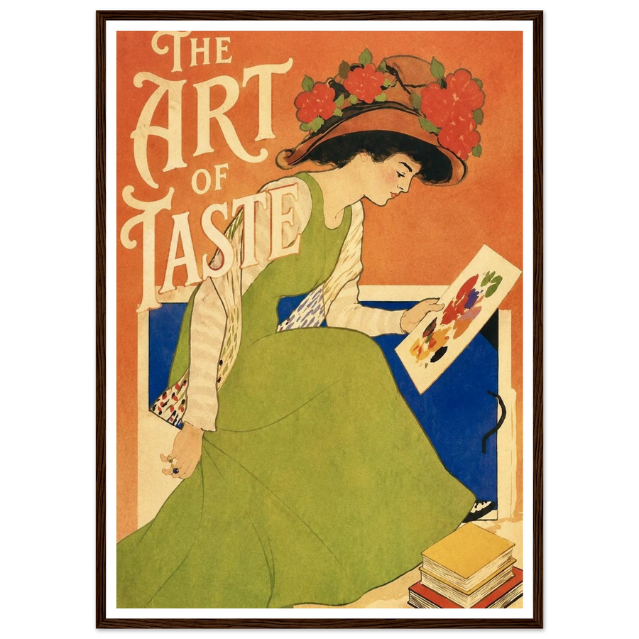 THE ART OF TASTE, wooden frame, dark wood frame