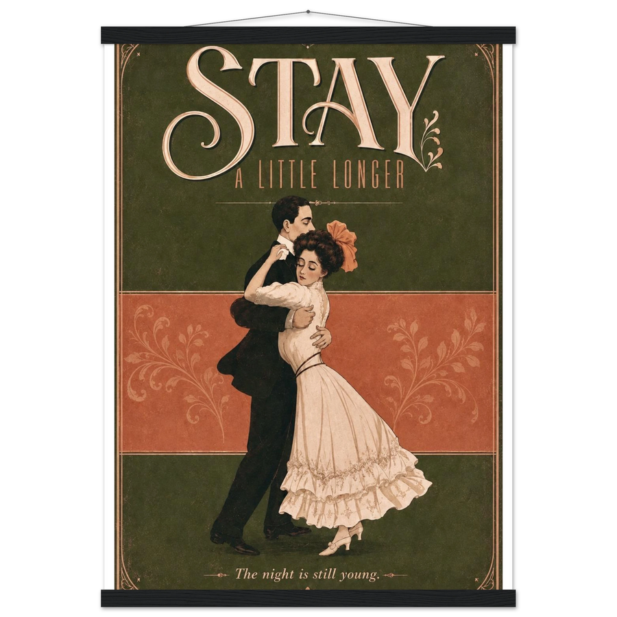 STAY A LITTLE LONGER, magnetic hanger, black wall hanger