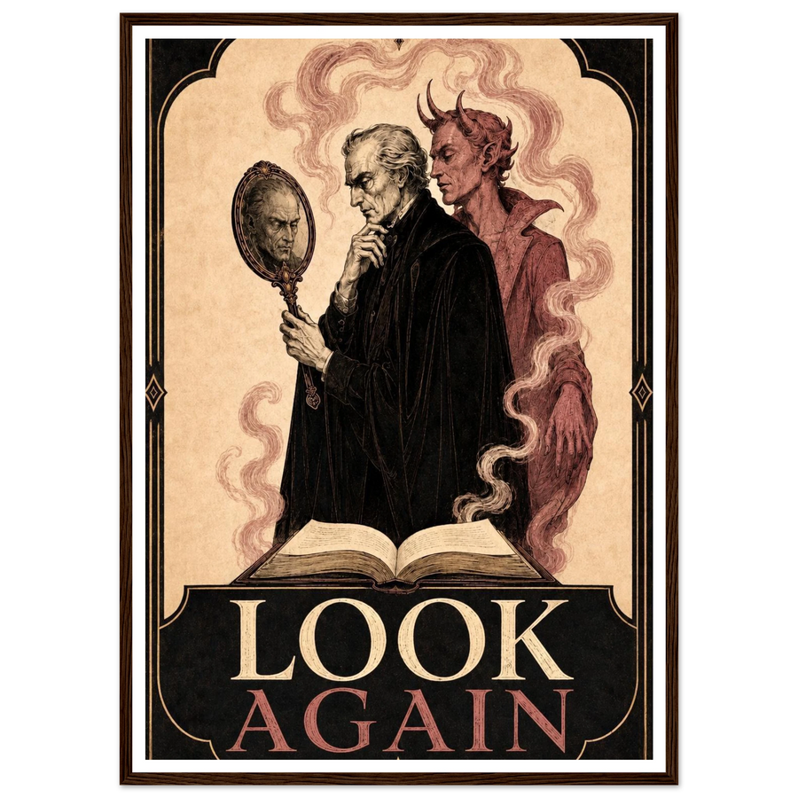 LOOK AGAIN 2.0, wooden frame, dark wood frame