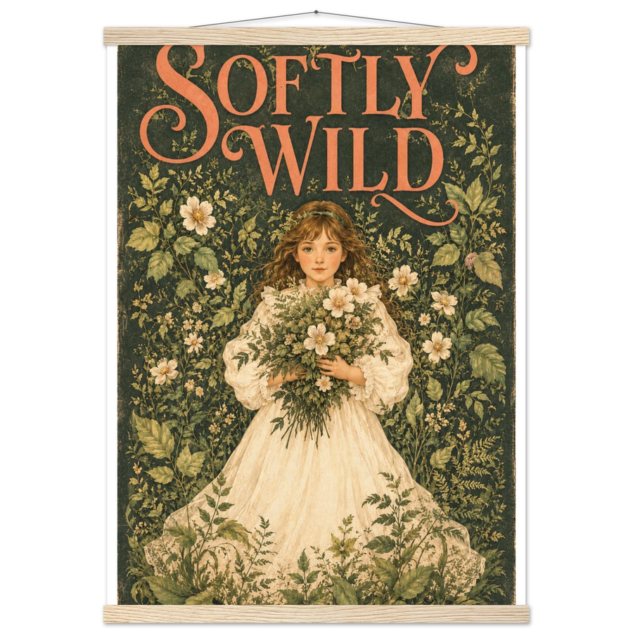 SOFTLY WILD, magnetic hanger, natural wood wall hanger
