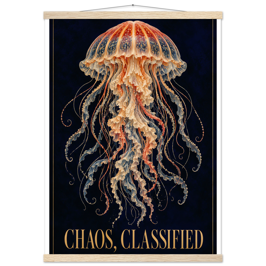 CHAOS, CLASSIFIED, magnetic hanger, natural wood wall hanger