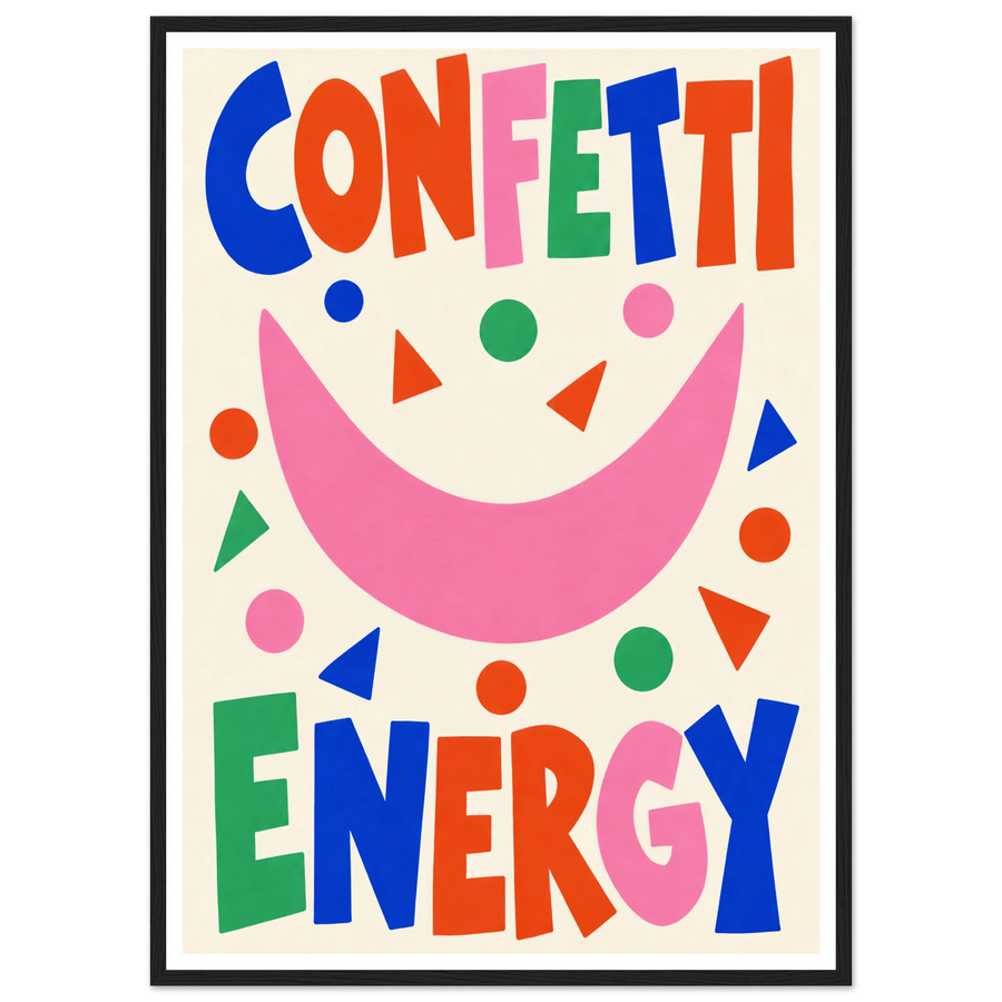 CONFETTI ENERGY, wooden frame, black frame