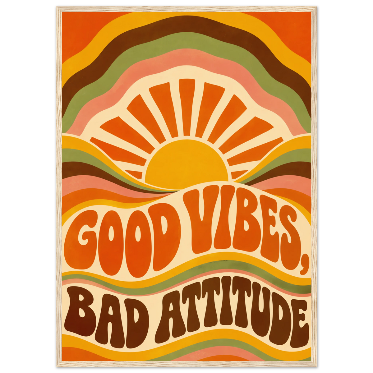 GOOD VIBES, BAD ATTITUDE art print, image 1