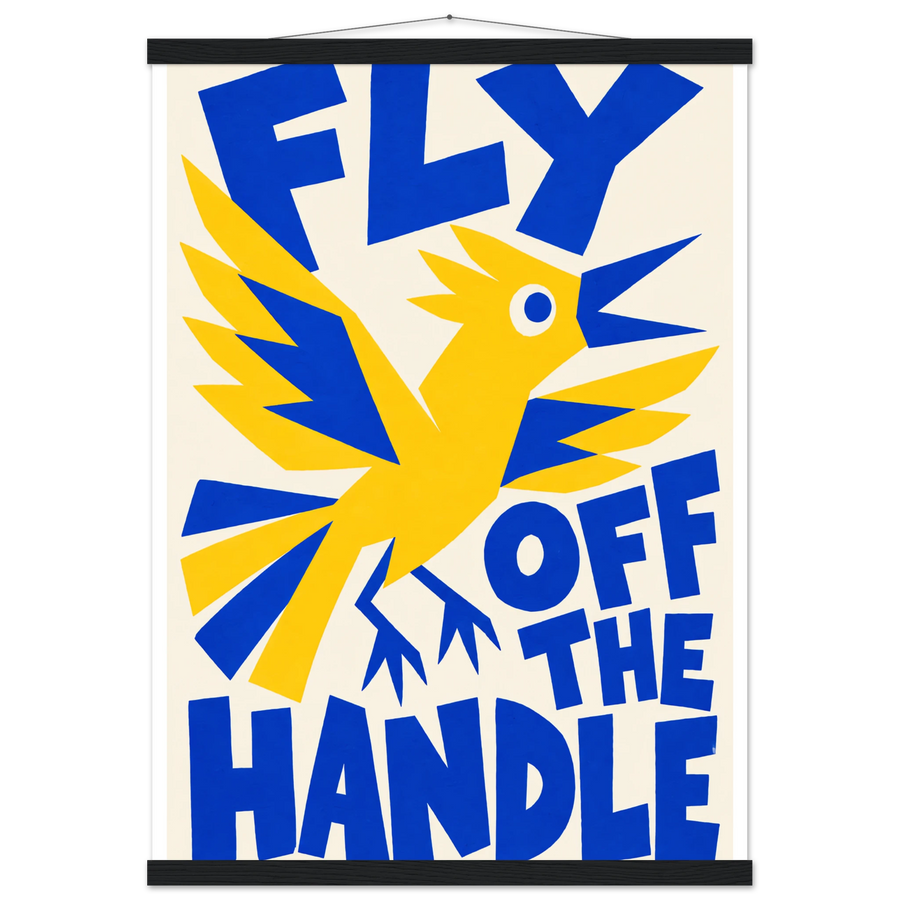 FLY OFF THE HANDLE, magnetic hanger, black wall hanger
