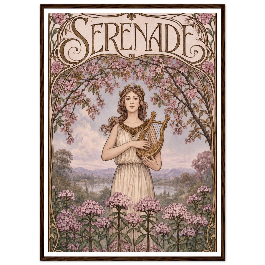 SERENADE, wooden frame, dark wood frame