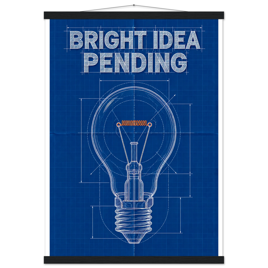 BRIGHT IDEA PENDING, magnetic hanger, black wall hanger