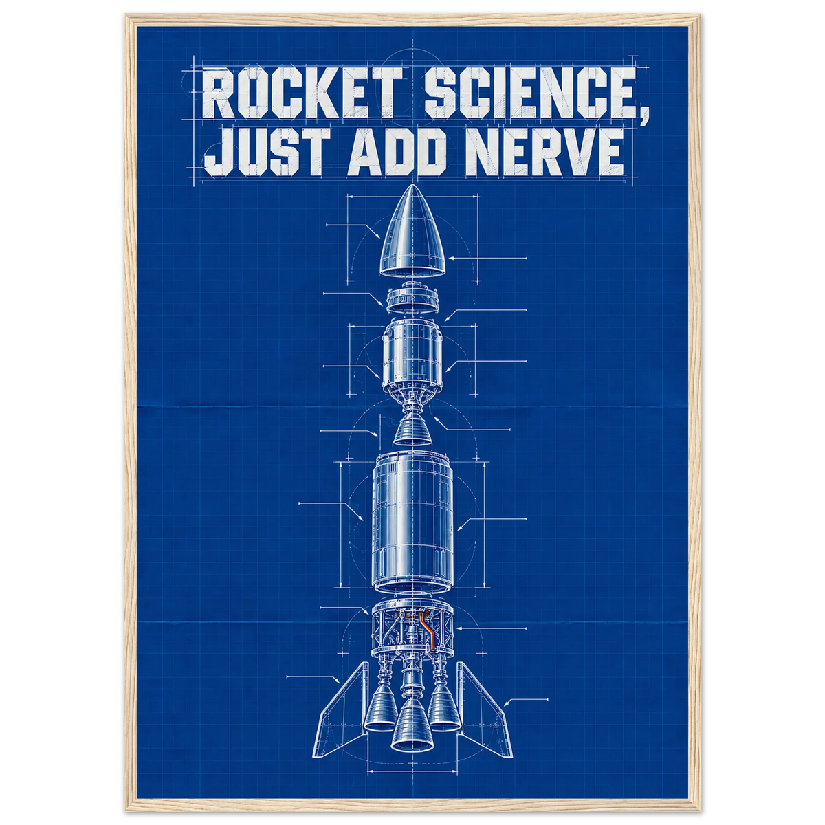 ROCKET SCIENCE, JUST ADD NERVE art print, image 1
